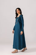 Emaan Adeel SERENE P0141 lawn outfit in deep teal — side view