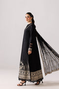 Emaan Adeel ELEVE P0138 lawn outfit in black — back view