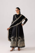 Emaan Adeel ELEVE P0138 lawn outfit in black — front view