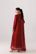 Emaan Adeel POISE P0036 lawn outfit in deep red — back view