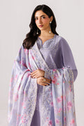 Emaan Adeel QUIET LUXE P0140 lawn outfit in lilac — upper-body view