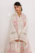 Emaan Adeel MINIMALISM P0024 lawn outfit in ivory with pink details — upper-body view
