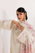 Emaan Adeel MINIMALISM P0024 lawn outfit in ivory with pink details — upper-body view