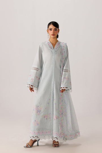 Emaan Adeel CORELLE P0135 lawn outfit in pale blue — front view