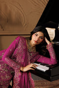Emaan Adeel EMBER S0452 chiffon outfit in bright pink — upper-body view