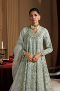 Emaan Adeel HALO S0459 organza outfit in pale mint green — upper-body view