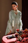 Emaan Adeel HALO S0459 organza outfit in pale mint green — upper-body view