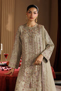 Emaan Adeel ELARA S0455 chiffon outfit in beige — upper-body view