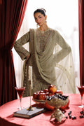 Emaan Adeel ELARA S0455 chiffon outfit in beige — upper-body view