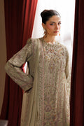 Emaan Adeel ELARA S0455 chiffon outfit in beige — upper-body view