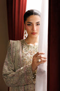 Emaan Adeel ELARA S0455 chiffon outfit in beige — upper-body view