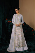 Emaan Adeel SELENE S0457 chiffon outfit in pale blue — front view
