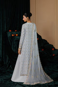 Emaan Adeel SELENE S0457 chiffon outfit in pale blue — back view
