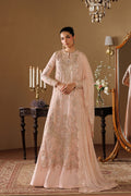 Emaan Adeel REVERIE S0453 chiffon outfit in blush pink — front view