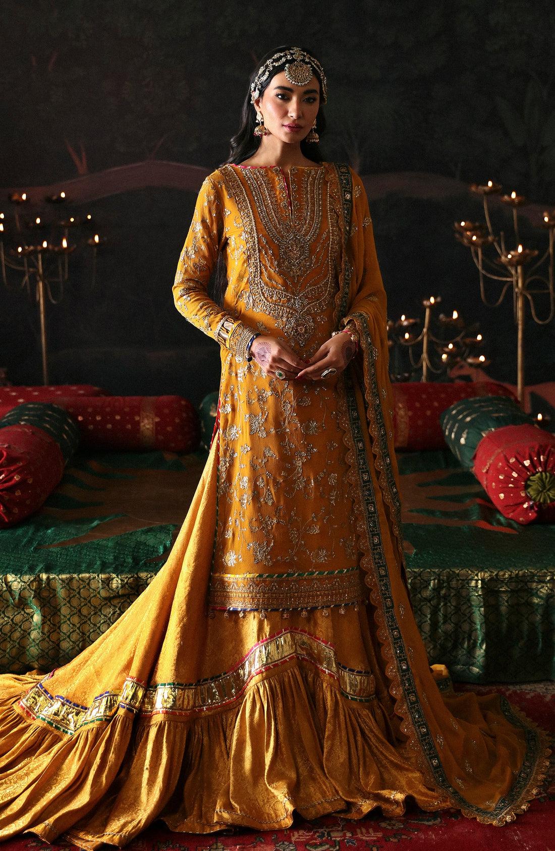 Emaan Adeel Roshan Jahan embroidered chiffon outfit — front view