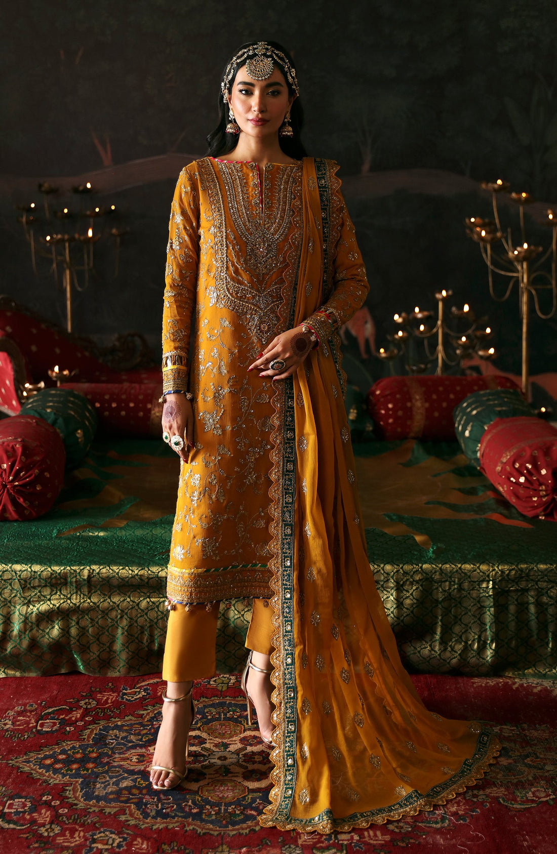 Emaan Adeel Roshan Jahan embroidered chiffon outfit — front view
