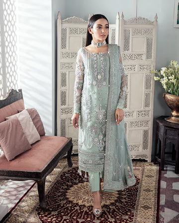 Gulaal | Meherma Wedding Formals Collection | Zeba Embroidered Net 3-Piece Suit WS-21