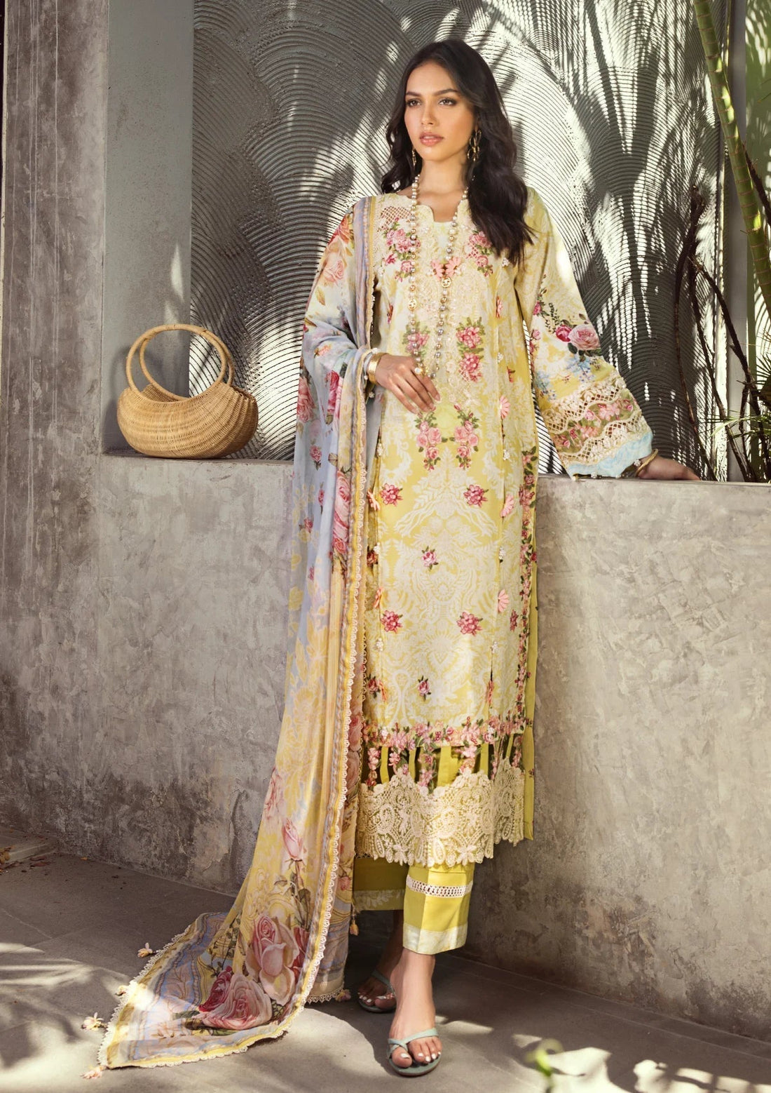 ELAF Signature Embroidered Lawn Unstitched 3Pc Suit ESL-02A PIXIE DUST - House Of Hania