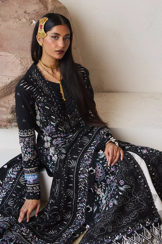 Suffuse Meravi – Black Organza Suit (3-Piece)