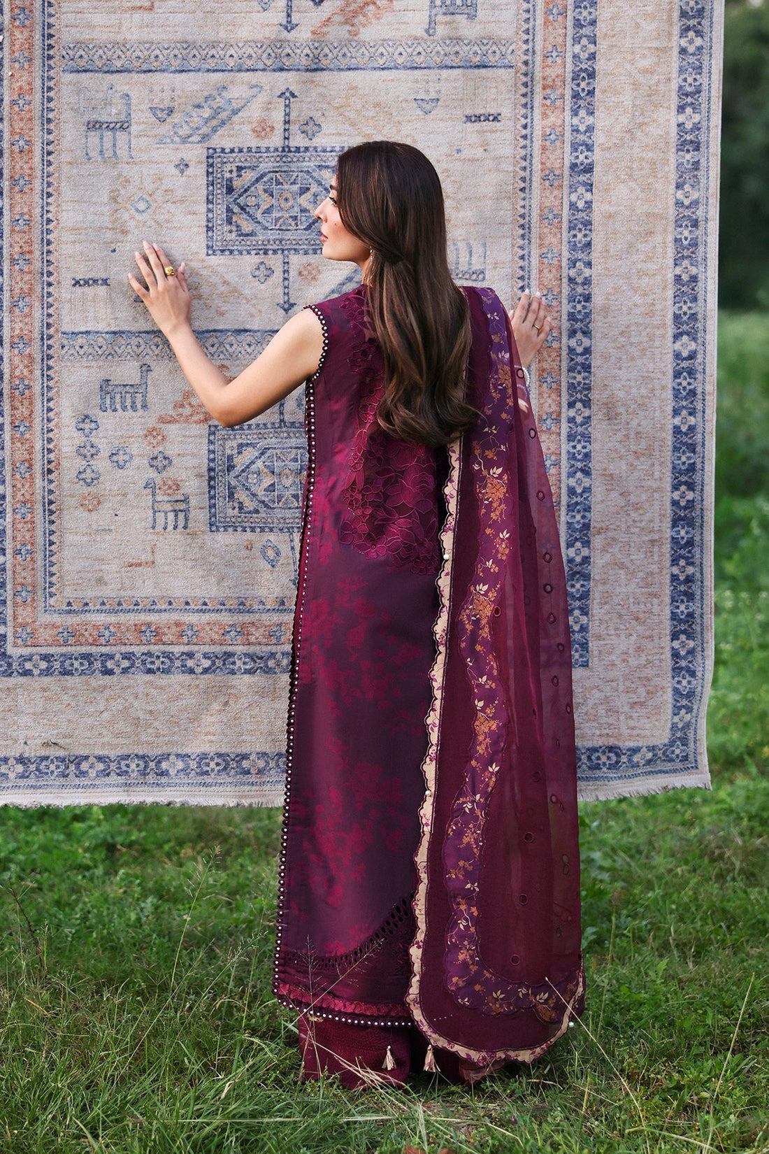 Model wearing Afrozeh Thalia shirt & trouser set