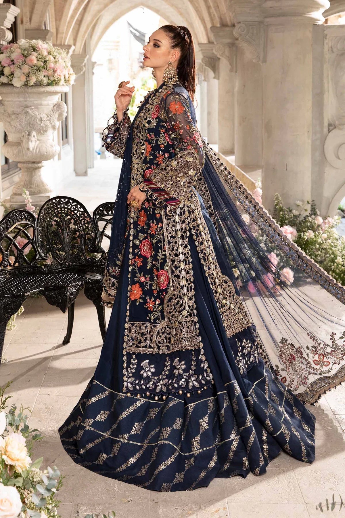 3 Piece Embroidered Suit | BD-2808 - House Of Hania