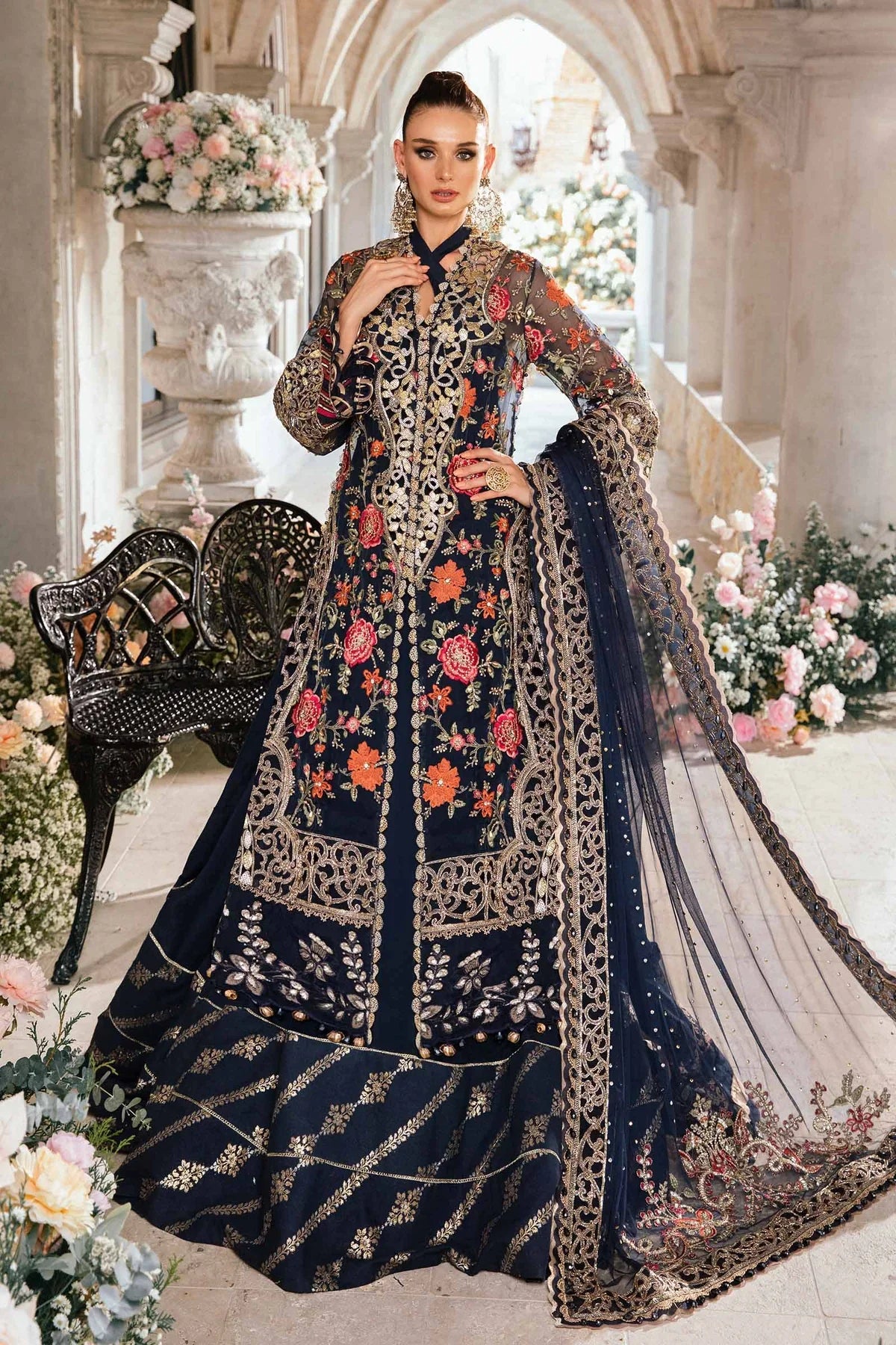 3 Piece Embroidered Suit | BD-2808 - House Of Hania