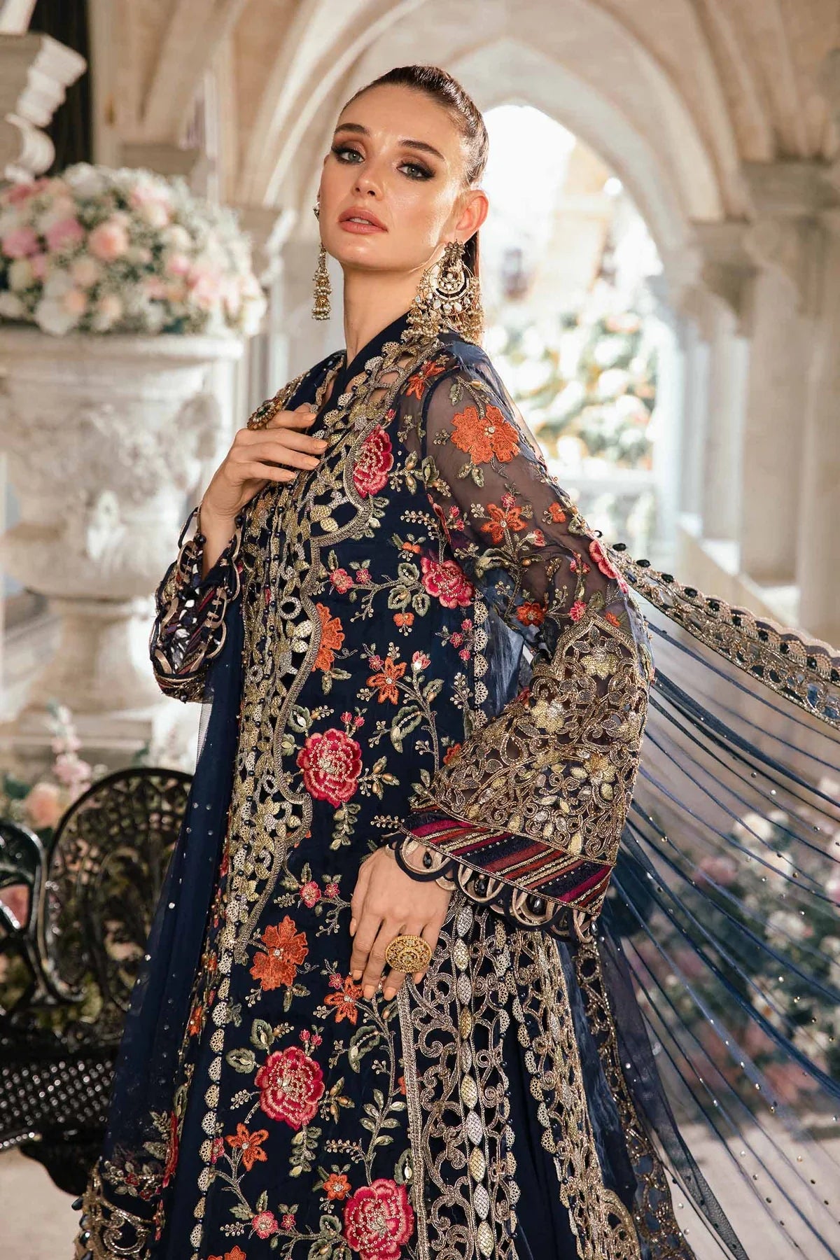 3 Piece Embroidered Suit | BD-2808 - House Of Hania