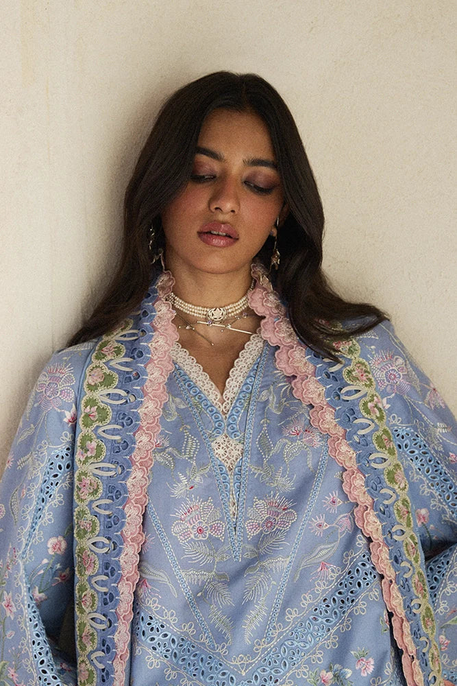 Suffuse Elani – Sky Blue Organza Suit (3-Piece)
