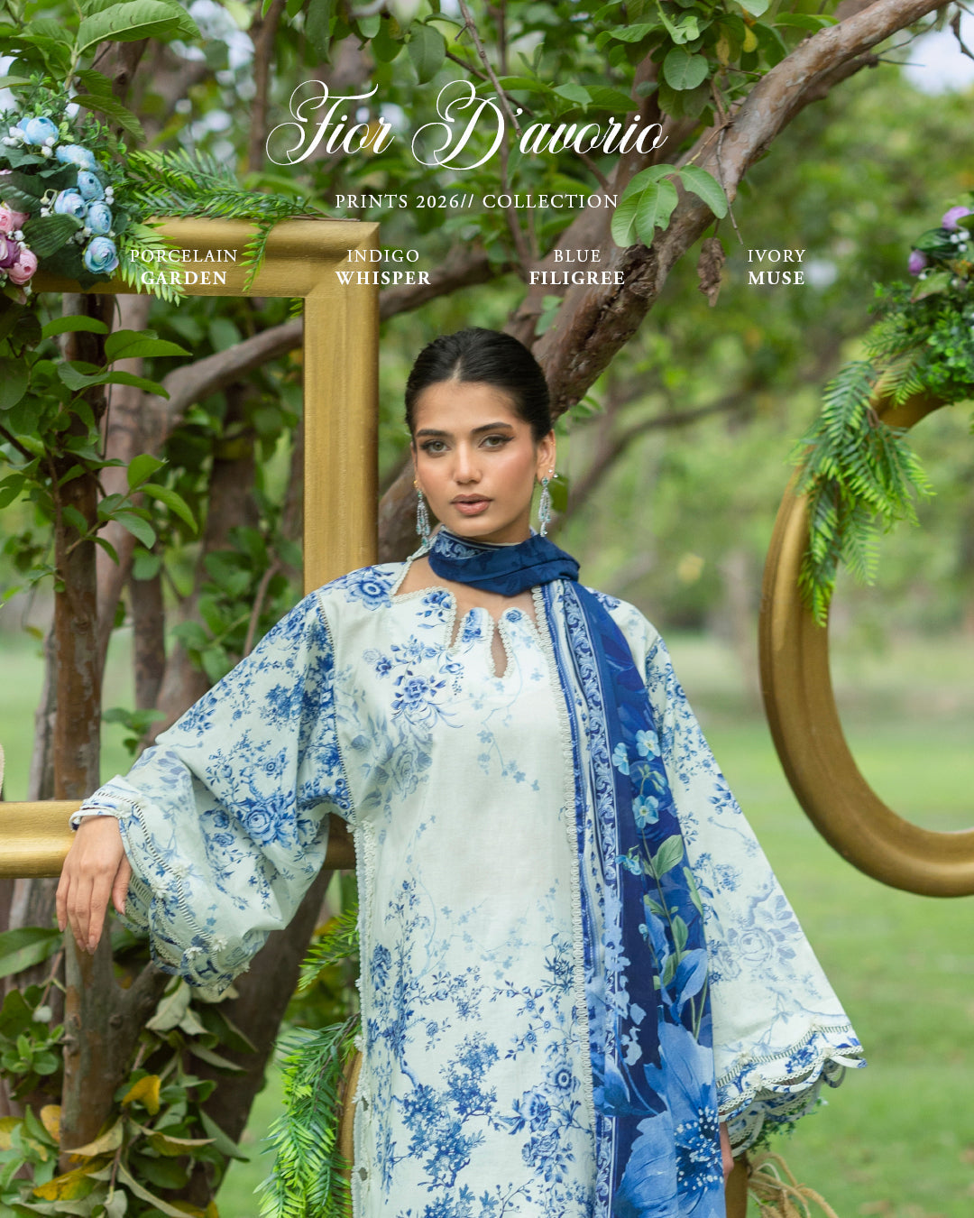 Elaf Premium | Bridgerton Prints 26 | EPB-7B FIORI D'AVORIO - House Of Hania