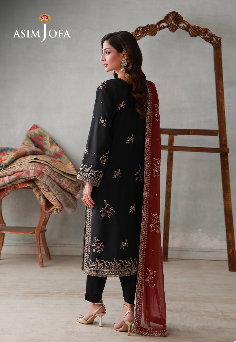 Asim Jofa | luxury Pret'26 | AJLPN-06 Embroidered Poly Silk Stitched 3pcs