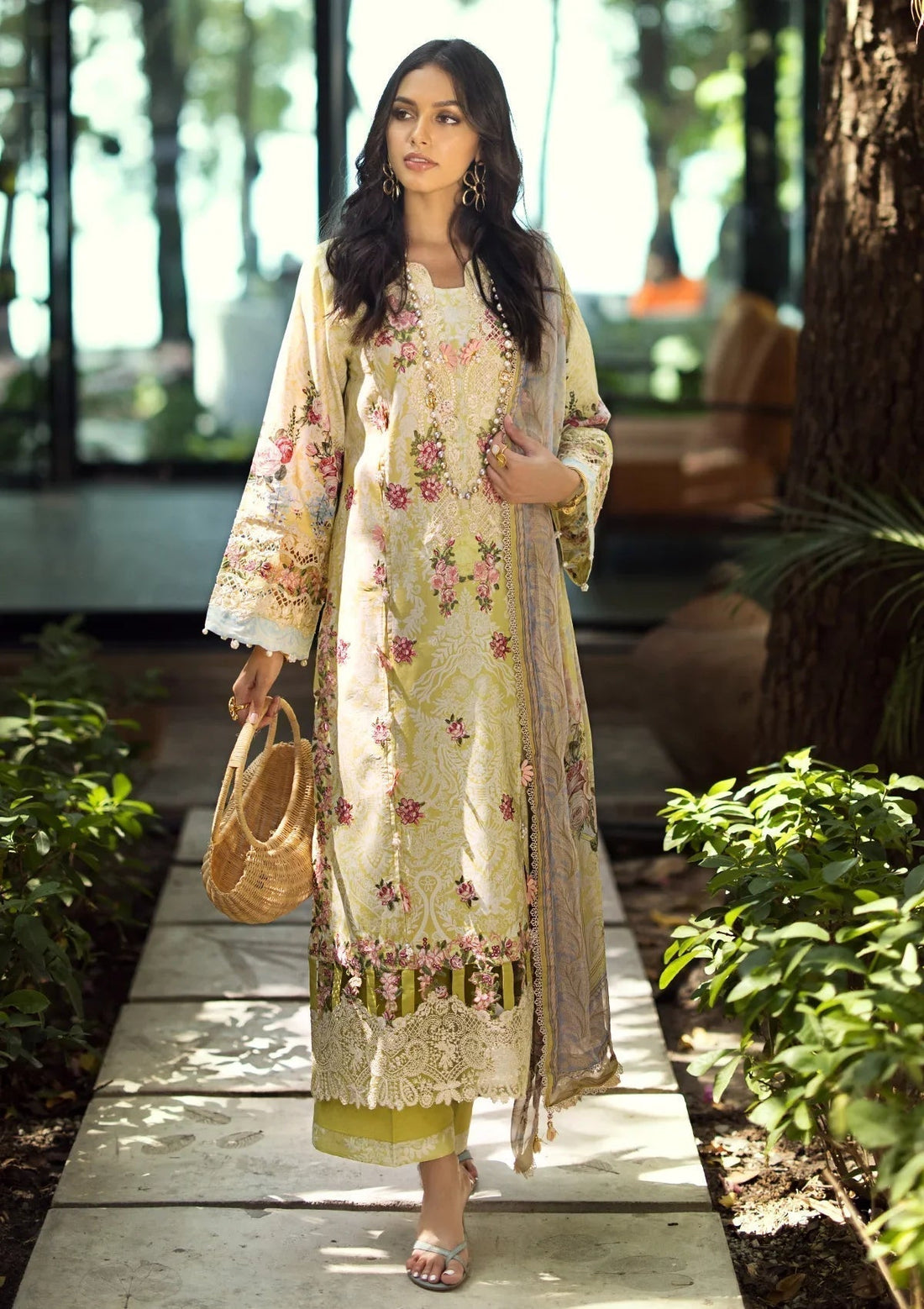 ELAF Signature Embroidered Lawn Unstitched 3Pc Suit ESL-02A PIXIE DUST - House Of Hania