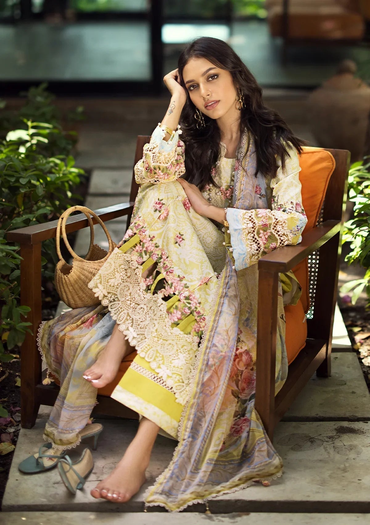 ELAF Signature Embroidered Lawn Unstitched 3Pc Suit ESL-02A PIXIE DUST - House Of Hania