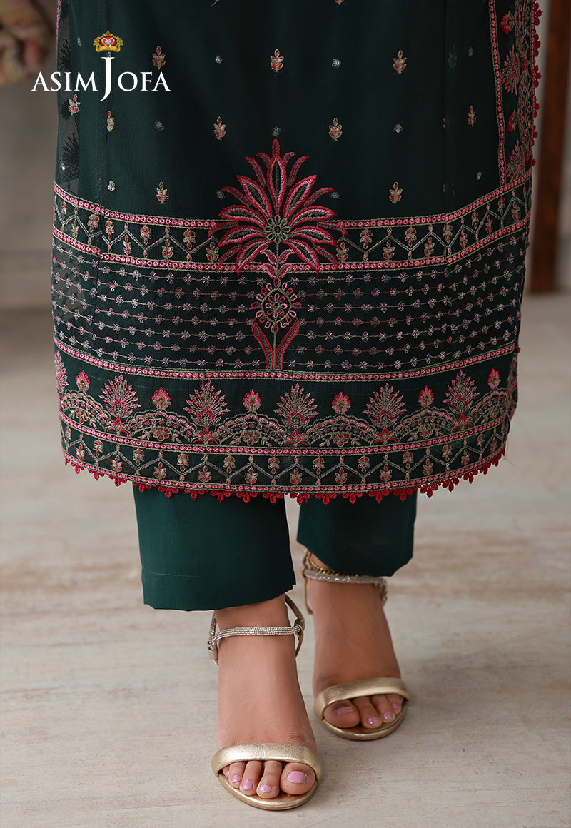 Asim Jofa | luxury Pret'26 | AJLPN-08 Embroidered Poly Net Stitched 3pcs