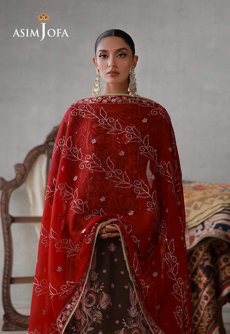 Asim Jofa | luxury Pret'26 | AJLPN-10 Embroidered Poly Silk Stitched 3pcs