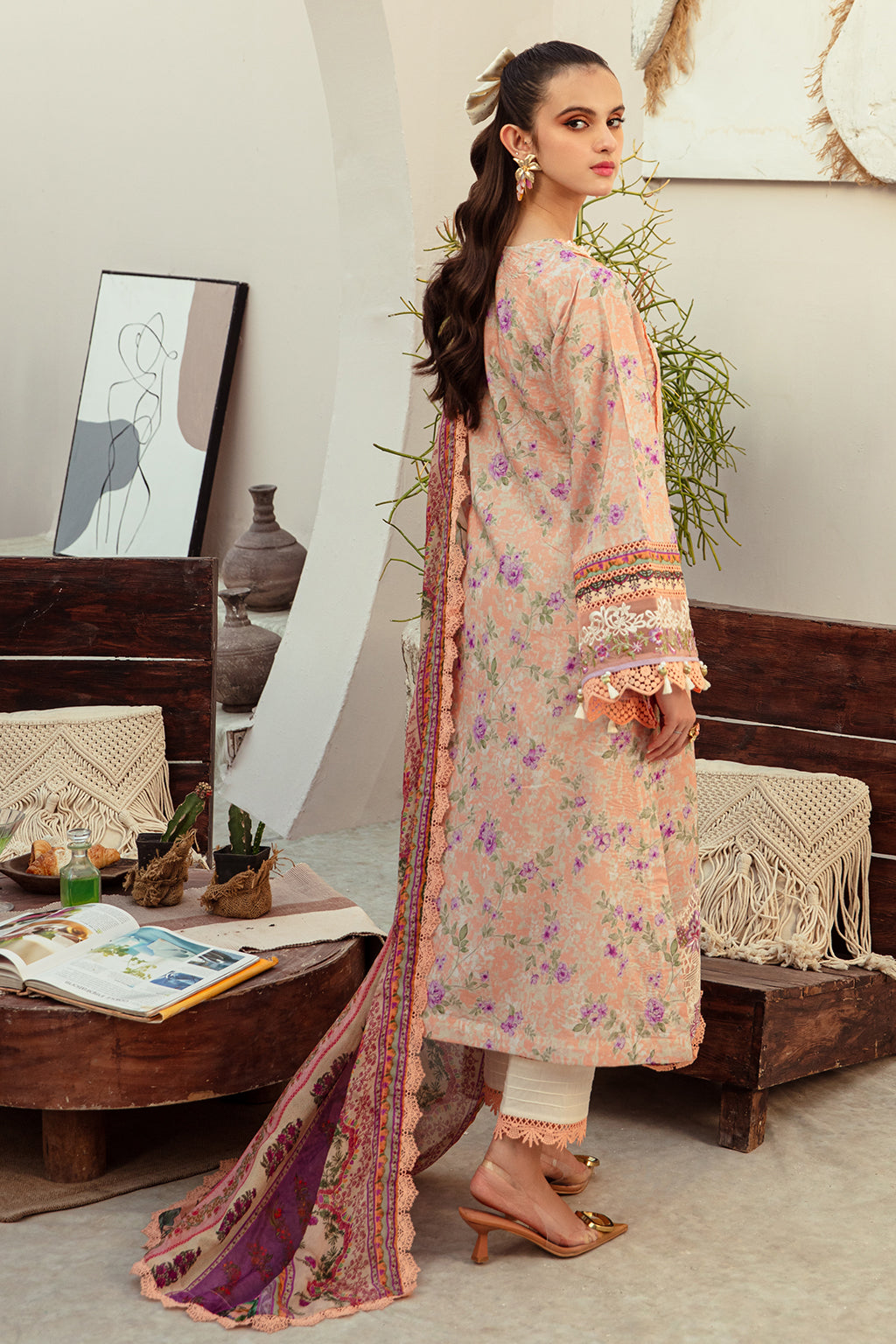 AJR Couture | Alif Affordable Lawn 24 | CORAL BLUSH - House Of Hania