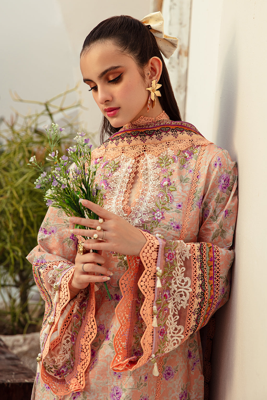 AJR Couture | Alif Affordable Lawn 24 | CORAL BLUSH - House Of Hania