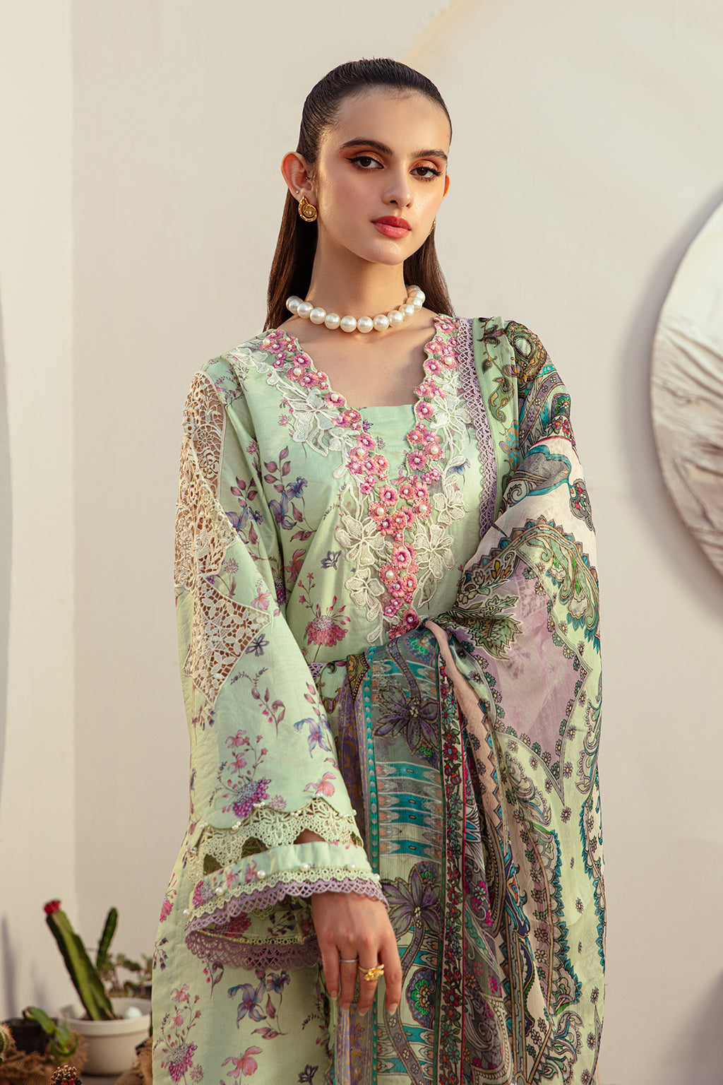 AJR Couture | Alif Affordable Lawn 24 | MINT MAGIC - House Of Hania