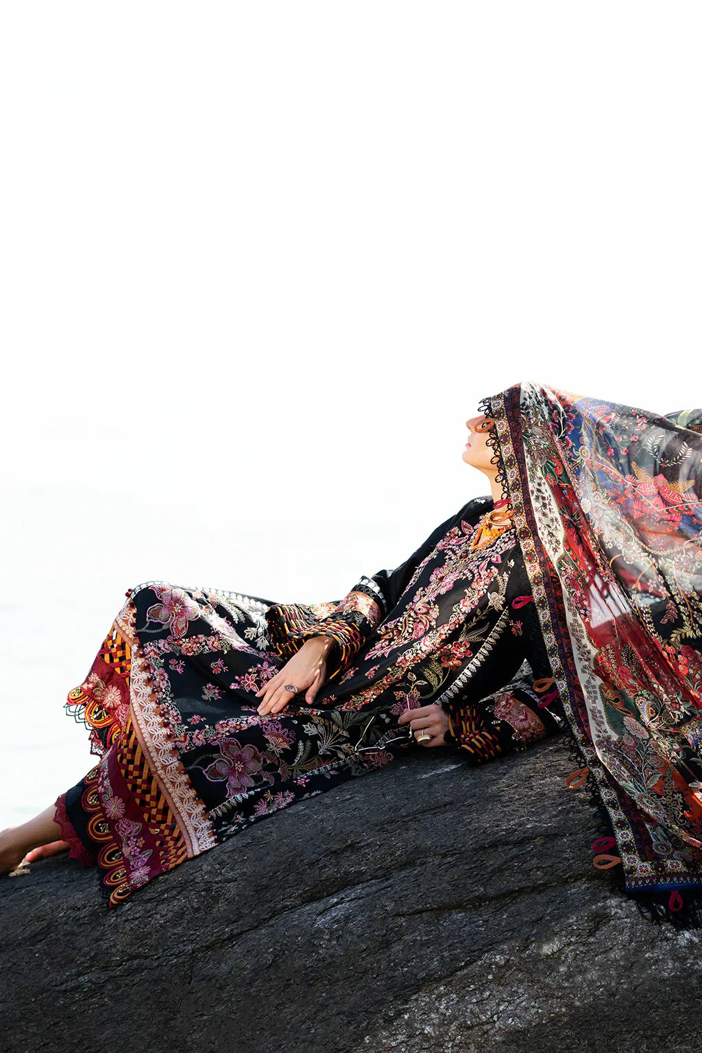 AJR Couture | Alif Signature Luxury Lawn 24 | Noir - House Of Hania