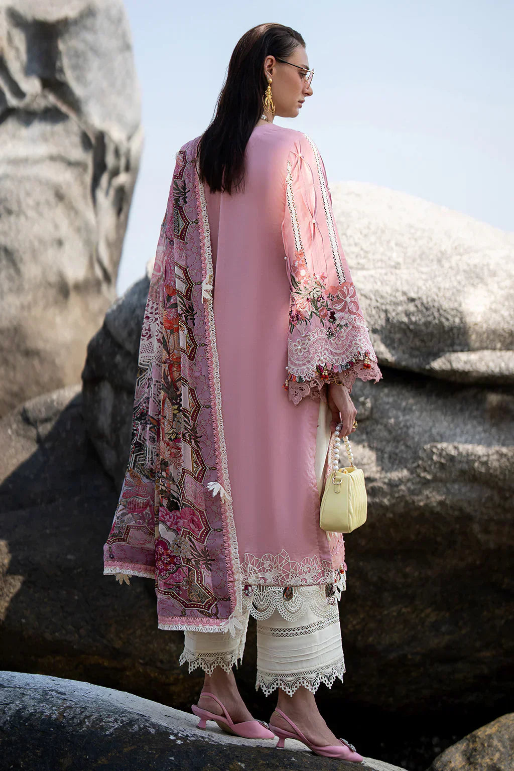 AJR Couture | Alif Signature Luxury Lawn 24 | Rosy - House Of Hania