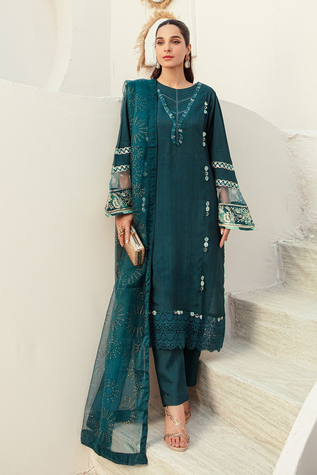 AJR Couture | Basic Pret 24 | SAPPHIRE SPLASH - House Of Hania
