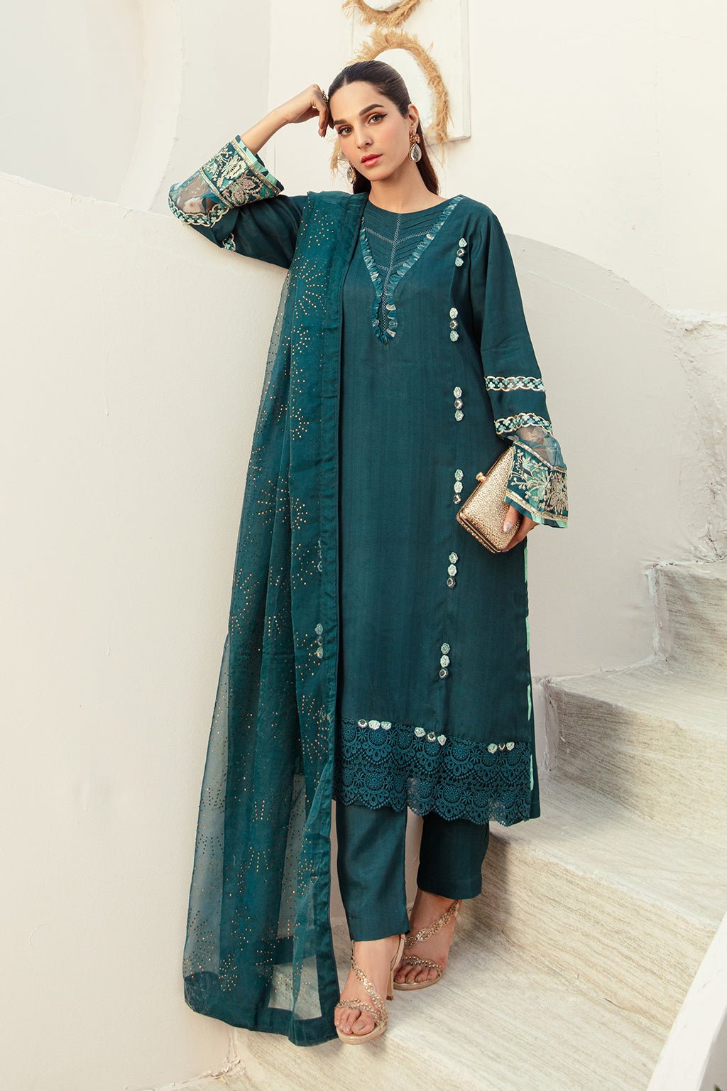 AJR Couture | Basic Pret 24 | SAPPHIRE SPLASH - House Of Hania