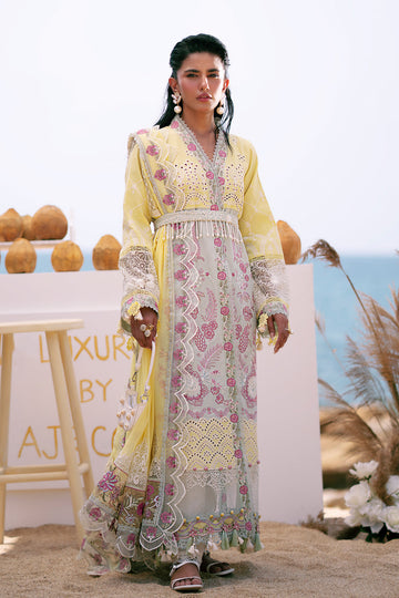 AJR Couture | Dastan Luxury Lawn 25 | Azure - House Of Hania
