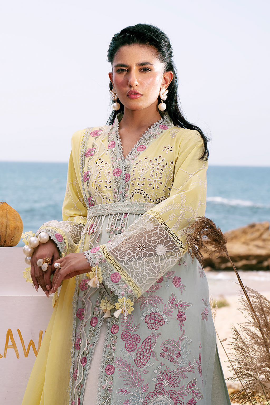 AJR Couture | Dastan Luxury Lawn 25 | Azure - House Of Hania