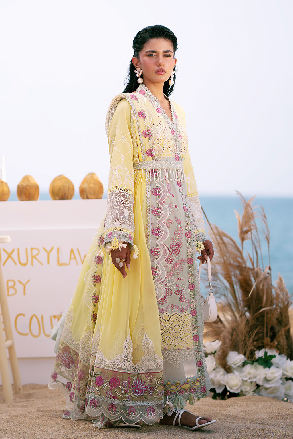AJR Couture | Dastan Luxury Lawn 25 | Azure - House Of Hania