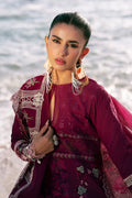 AJR Couture | Dastan Luxury Lawn 25 | Cherry Wine - House Of Hania