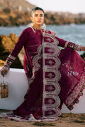 AJR Couture | Dastan Luxury Lawn 25 | Cherry Wine - House Of Hania
