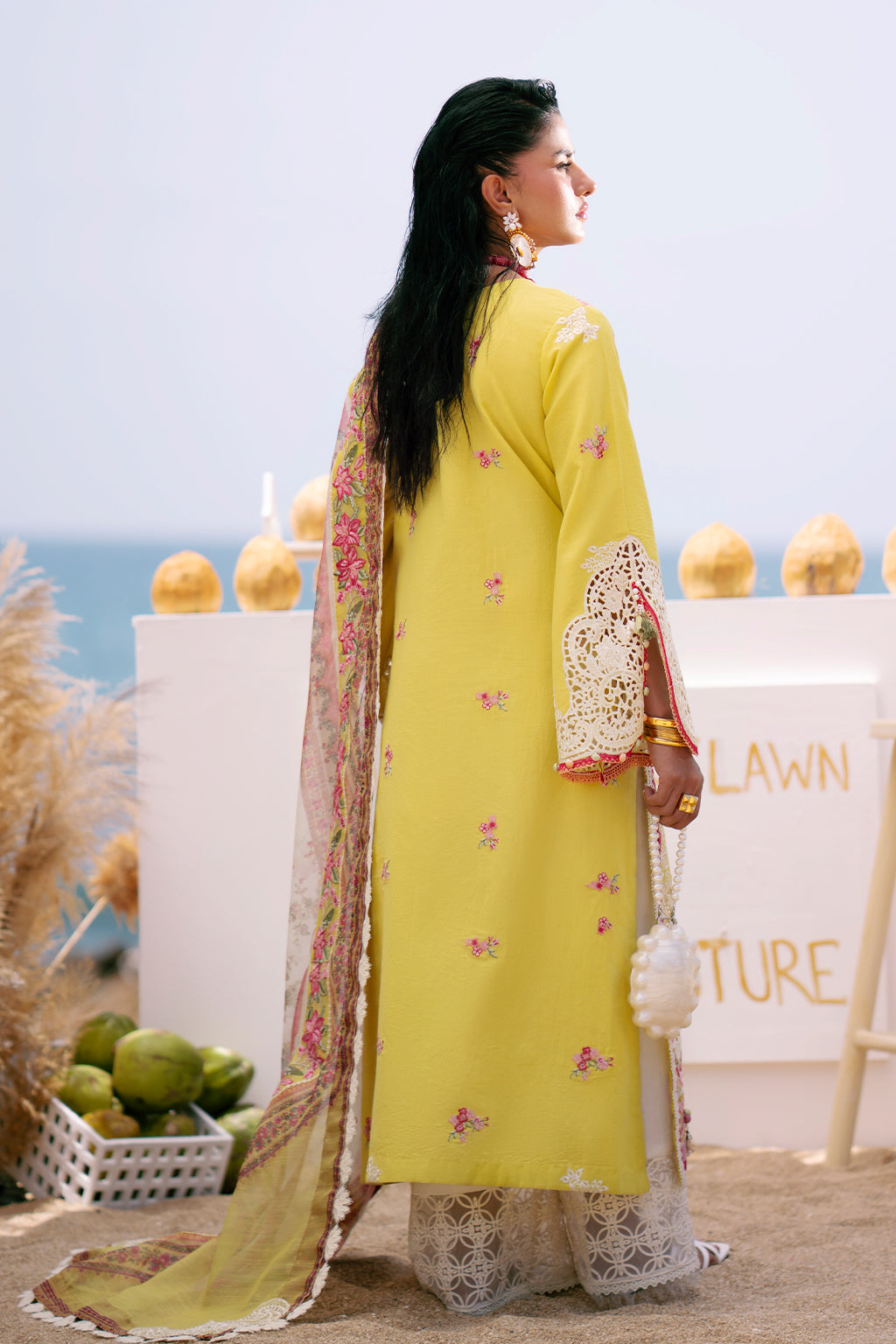 AJR Couture | Dastan Luxury Lawn 25 | Sunset - House Of Hania