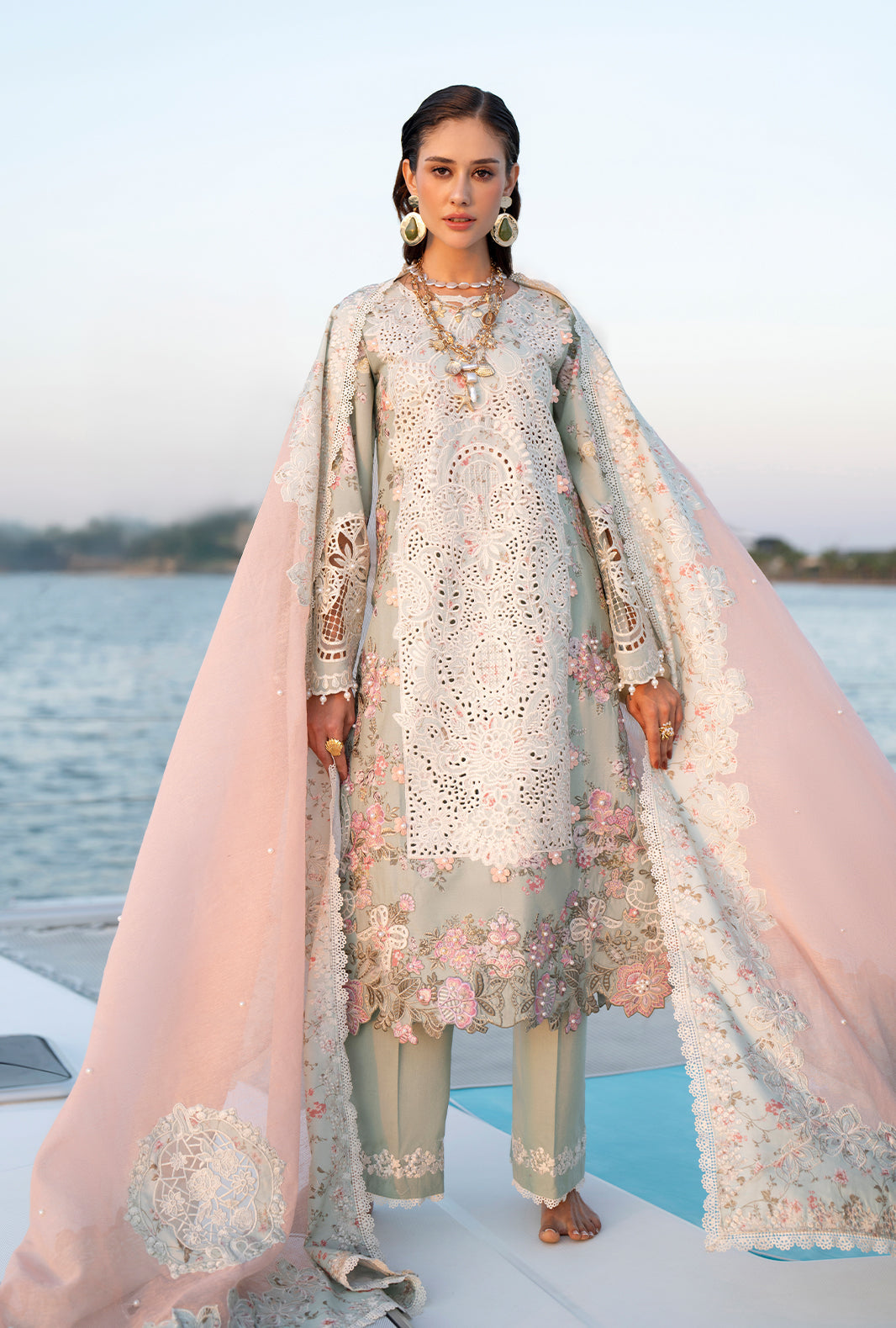 AJR Couture | Evara Luxury Lawn | Fyna - House Of Hania