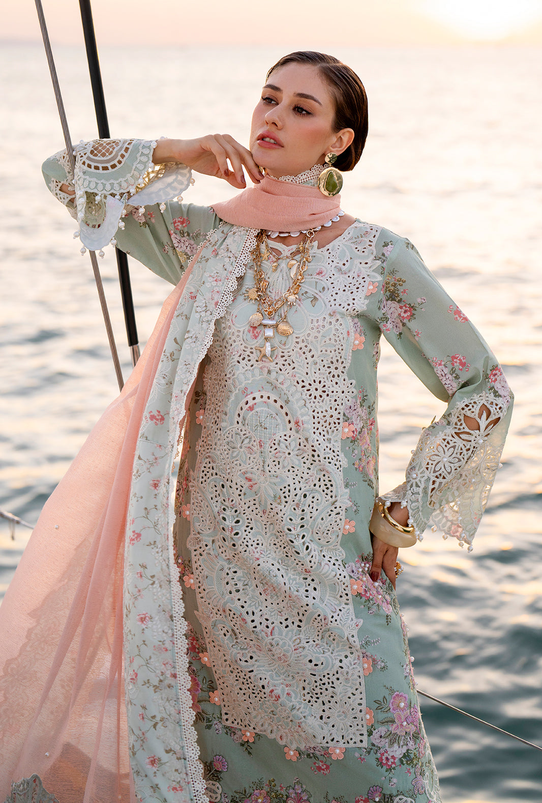 AJR Couture | Evara Luxury Lawn | Fyna - House Of Hania