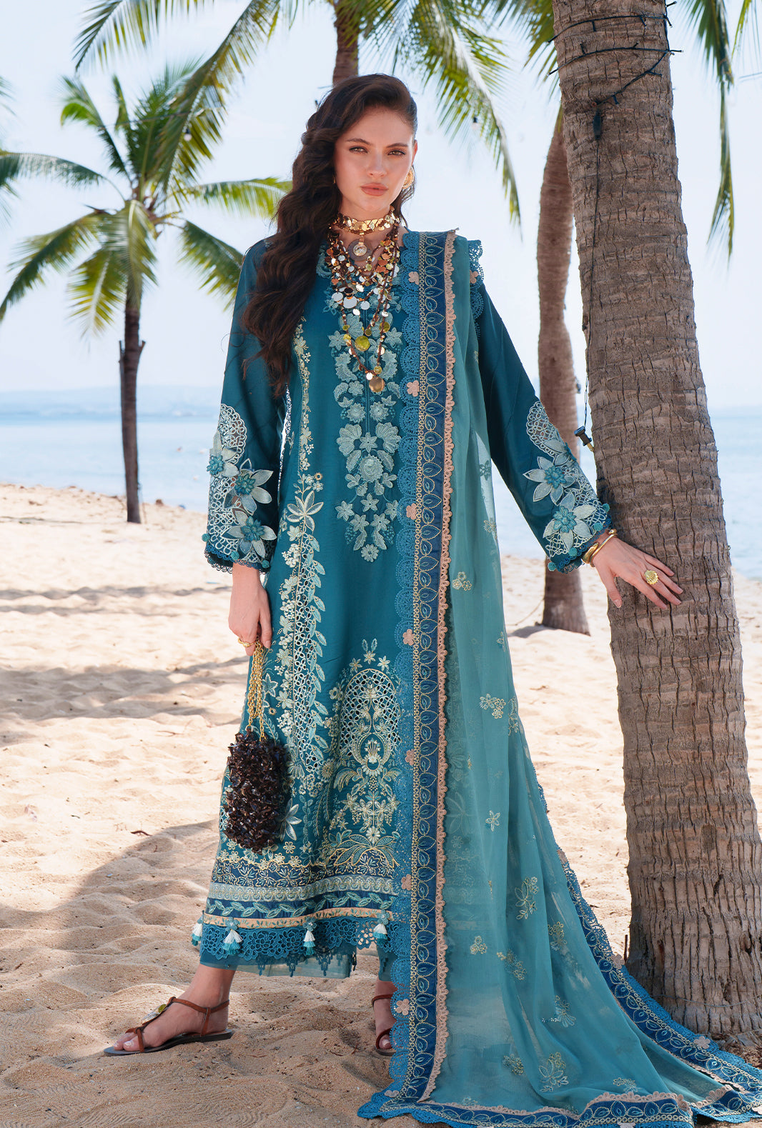 AJR Couture | Evara Luxury Lawn | Maela - House Of Hania